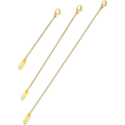 Altitude Boutique 18k Gold Plated Necklace Extenders Delicate Necklace Extender Chain Set for Women 3 Piece Set, Extensions 2", 4", 6" Inches Hypoallergenic in Gold, Rose Gold, or Silver