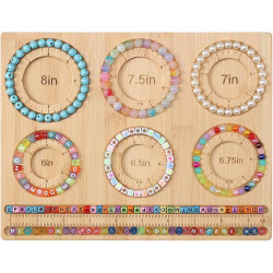 Petoysoso Bead Board for Jewelry Making, Bamboo Beading Board for Jewelry Bracelet Making, DIY Bracelet Bead Board