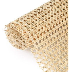 14" Width x 3.3 Feet Cane Rattan Webbing Roll for Caning Projects, Cane Webbing Sheet, Natural Pre-Woven Open Mesh Caning for Furniture Chair Cabinet Ceiling Bed Door
