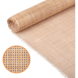 24" Width Natural Square Cane Webbing 5Feet, Rattan Webbing Roll for Caning Projects, Woven Open Mesh Cane for Furniture, Chair, Cabinet, Ceiling, Bed