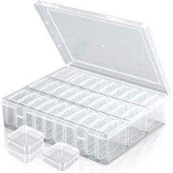 Bead Organizer Box, 31 Mini Clear Jewelry Organizers and Hinged Lid Bead Storage Containers, Ideal for DIY Jewelry Crafts, Screws and Small Parts Craft Storage