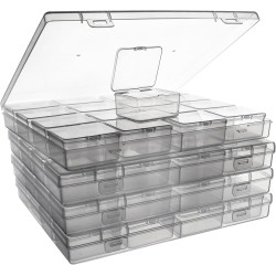 ZIIYAN Bead Storage Containers - 64 Clear Plastic Bead Organizer Boxes with Hinged Lid, Craft Organizers and Storage for Diamond Painting Art, Small Parts, Jewelry Charms