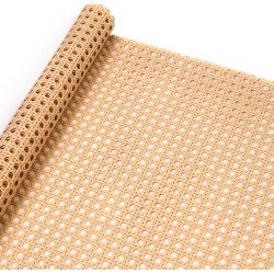 16" Width Plastic Cane Webbing Rattan Webbing Roll,23.6'' Length Faux Cane Open Weave Mesh Rattan Caning Material for Cabinet,Chair,Furnitur