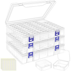 DILIBRA Bead Organizer Box, 138Pcs Small Bead Organizers and Storage Plastic Cases, Mini Clear Storage Containers Boxes with Hinged Lid for Diamond Painting Accessories, Seed, Jewelry, DIY Craft