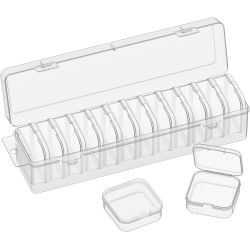 Bead Organizer Box, 13 Pcs Compartments Bead Organizer Box Set, Mini Clear Plastic Storage Containers for Bracelet Making DIY, Jewelry, Small Parts