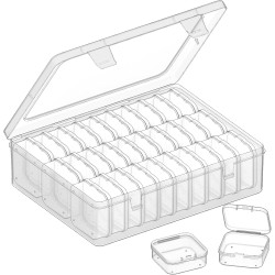 Bead Organizer Box, 31 Pcs Clear Plastic Storage Containers with Hinged Lids Mini Boxes for Jewelry Making, Crafts, DIY, Seed, Small Parts