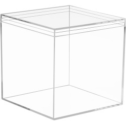 Clear Acrylic Box, Small Plastic Box Square Cube Containers with Lid Storage Case 4x4x4 Inches for Collectibles, Candy Pill,Tiny Jewelry Beads, Coins, Craft Supplies, Sewing,10x10x10 cm