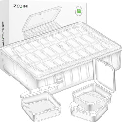 Bead Organizer, 30Pcs Small Clear Plastic Bead Storage Containers with Label, 1 Large Craft Storage Case with Hinged Lid, Storage Box for Jewelry Making Diamond Art Bracelet Seeds Screws Mini Parts