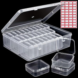 31Pcs Mini Bead Containers，Clear Diamond Art Storage Case， Plastic Craft Supply Case for Organizing，Rectangle Containers for DIY Bead Craft，Jewelry，Small Part