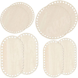 8pcs Wooden Basket Bottoms for Crocheting, Atarvana Wooden Oval Base Shapers of 4 Sizes Crochet Base for Thick Yarn DIY Knitting Basket Weaving Supplies Home Decor Purse Making