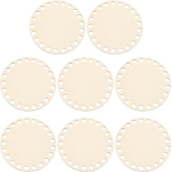 PATIKIL 4" Diameter Crochet Basket Bottom, 8Pcs Round Blank Crochet Knitting Wooden Base for DIY Craft Weaving Basket Making Supplies Home Decoration, Wood Color
