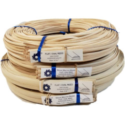 1 Pound Coil of Flat Oval Reed for Basket & Seat Weaving, Natural Color, Any Width, 3/16" 1/4" 3/8" 1/2" (1/4")