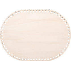 PH PandaHall 1pc Wooden Bag Bottom Oval Natural Wood Base Shaper 13.7x9.8/35x25cm Crochet Basket Base for DIY Knitting Crochet Yarn Storage Bag Weaving Crafts Home Decoration, Hole:8mm