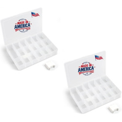 2PACK Embroidery Floss Organizer Box with 50 Cardboard Bobbins - 17 Compartments Clear embroidery thread and Beads organizer box, Snap-Tight Clear Sewing Organizer - Jewelry Bead Holder (Made in USA)