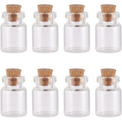 Glass Cork Bottles 20pcs Clear Glass Empty Wishing Bottle Jewelry Bead Containers for DIY Crafts Wedding Gifts Party Favors,2.2x1.5cm