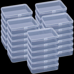 Tuanse 30 Pcs Clear Plastic Beads Storage Containers Box with Lids Multiple Sizes Storage Square Containers for Jewelry Beads Craft Supplies(4.1 x 3 x 1 Inch)