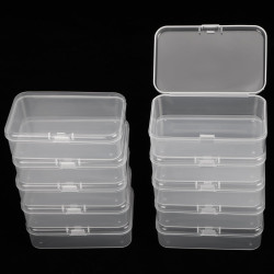 10PCS Small Clear Plastic Beads Storage Containers Box Transparent Boxes with Hinged Lid for Small Items, Jewellery, Crafts Accessories