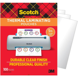 Scotch Thermal Laminating Pouches, 100 Count, Clear, 5 mil., Laminate Homemade Ornaments, Christmas Banners and Gift Tags, Ideal Holiday Supplies, Fits Letter Sized (8.9 in. × 11.4 in.) Paper