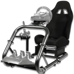 Anman G27 (Stability Series) Pro Adjustable Driving Racing Simulator Cockpit with Black Chair Fits for Logitech G29 G920 G923,Th