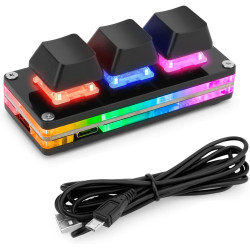 Ecarke Black USB Mini 3-Key Gaming keypad Cherry Shaft OSU Keypad Hotswap One Handed Mechanical Gaming Keyboard Programming Macr