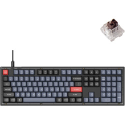 Keychron V6 Wired Custom Mechanical Keyboard, Full-Size QMK/VIA Programmable Macro with Hot-swappable Keychron K Pro Brown Switc