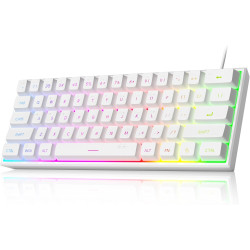 MageGee Mini 60% Gaming Keyboard, Upgrade RGB Backlit 61 Key Ultra-Compact Keyboard, TS91 Ergonomic Waterproof Mechanical Feelin
