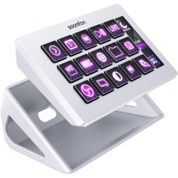 SOOMFON Stream Controller Stream Control Deck with 15 LCD Macro Keys Customizable for Content Creators Streaming Gaming to Trigg