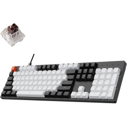 Keychron C2 Full Size 104 Keys Wired Mechanical Gaming Keyboard for Mac Layout, Gateron G Pro Brown Switch/White LED Backlight/D