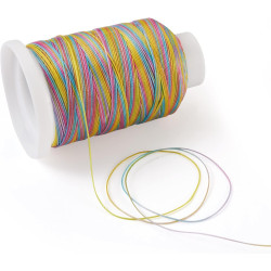 251.53Yards(230m)/Roll 0.5mm 3-Ply Waxed Polyester Cord Gradient Color Waxed Polyester Thread Beading Jewelry String Cord for DIY Bracelet Handicraft (Lime)