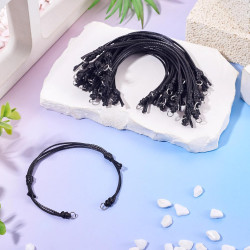 20Pcs Adjustable Waxed Polyester Cord Bracelet Making Semi Finished Braided Strings Adjustable Knot Rope with End Jump Rings for Connector Charms DIY Friendship Bracelet Jewelry Making