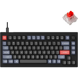 Keychron V1 75% Wired Mechanical Keyboard, QMK/VIA Programmable, Hot-swappable Red Switches, Compatible with Mac Windows Linux -