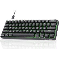 DIERYA 60% Mechanical Keyboard, DK61se Wired Gaming Keyboard with Blue Switches, LED Backlit Ultra-Compact 61 Keys Mini Office K