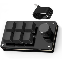 SIKAI CASE Programmable Macro Keyboard,6 Key Macro Mechanical Gaming Macro Keypad,Custom Knob KeyPad, Hot swappable Switch Gamin