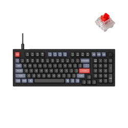 Keychron V5 Wired Custom Mechanical Keyboard Knob Version, 96% Layout QMK/VIA Programmable with Hot-swappable Keychron K Pro Red