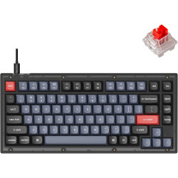 Keychron V1 Wired Custom Mechanical Keyboard, 75% Layout QMK/VIA Programmable Macro with Hot-swappable Keychron K Pro Red Switch