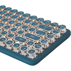 Typewriter Keyboard Wireless 2.4GHz/Bluetooth/USB-C Wired Mechanical Gaming Keyboard Warm White LED Backlit 84-Key NKRO Hot Swap