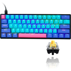 GTSP Gk61 60% Mechanical Keyboard Gaming Custom SK61 Hot Swappable 60 Percent with PBT Keycaps RGB Backlit NKRO Type-C Cable for