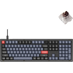 Keychron V6 Wired Custom Mechanical Keyboard Knob Version, Full-Size QMK/VIA Programmable with Hot-swappable Keychron K Pro Brow