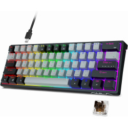 AULA 60 Percent Wired Mechanical Gaming Keyboard, 29 RGB Backlit Custom Hot Swappable Keyboards, Brown Switch 60% Mini Small Com