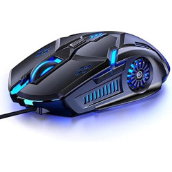 Gaming Mouse Wired,6 Buttons, 4 Adjustable DPI Up to 3200 DPI, 7 Circular & Breathing LED Light, Multifunction Wired Mouse Used 