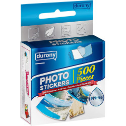 Durony 500 Pieces Photo Sticker White Double-Sided Self Adhesive Photo Tapes for Pictures DIY Photo Album Journal