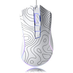 XVX G705 Wired Gaming Mouse, 12000 DPI RGB Gaming Mouse with 12 Backlit Modes & 7 Macro Buttons, PC Gaming Mice Support DIY Keyb