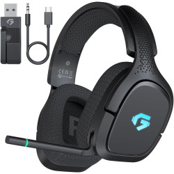 Wireless Gaming Headset for PS5, PS4, PC, Switch, Bluetooth 5.4 & 2.4GHz Ultra-Low Latency Connection, Flip Microphone with Nois