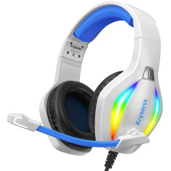 Krysenix PG1 Gaming Headset with Microphone for PS4, PS5, PC, Switch, Xbox, Gaming Headphones with RGB Light, Computer Headset w
