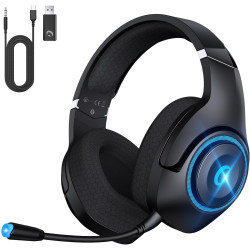 KAPEYDESI Wireless Gaming Headset, 2.4GHz Gaming Headphones Wireless for PS5/4 with Noise Canceling Microphone for Fortnite/FPS 