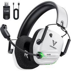 Wireless Gaming Headset for PC, PS5, PS4, Mac, Switch, Bluetooth 5.4 Headphones with Noise Cancelling Mic, 2.4GHz USB Dongle, RG