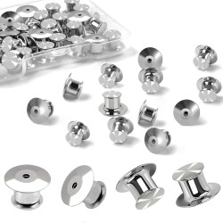 Pin Backs, 30PCS Metal Locking Pin Backs, Pin Back Locking Can Be Used for Badges, Lapel Pins, Enamelled Pins, Charms, Bags, Clothes, Denim Buttons, Badges and More