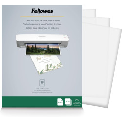 Fellowes Thermal Laminating Sheets, 3mil Letter Size Pouches, 9 x 11.5, 200 Pack, Clear (5743401)