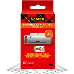 Scotch Thermal Laminating Pouches, 5 Mil Thick for Extra Protection, 2.32 x 3.70-Inches, Business Card Size, 100-Pack (TP5851-100)