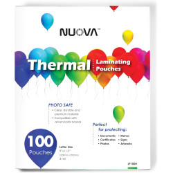 Nuova Premium Thermal Laminating Pouches 9" x 11.5", Letter Size, 3 mil, 100 Pack (LP100H)